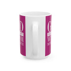 God Made Me Soft. Wisdom Made Me Rich – Pink Ceramic Mug (11oz & 15oz)