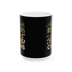She Builds Businesses & Breaks Chains – Black & Gold Ceramic Mug (11oz, 15oz)