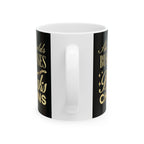 She Builds Businesses & Breaks Chains – Black & Gold Ceramic Mug (11oz, 15oz)