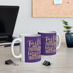 Faith Is My Foundation. Wealth Is My Inheritance – Royal Purple & Gold Ceramic Mug (11oz & 15oz)