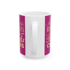 She Builds Businesses & Breaks Chains – Pink & Gold Ceramic Mug (11oz, 15oz)